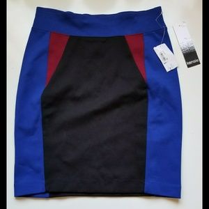 NWT Kensie body con color-block mini skirt size m